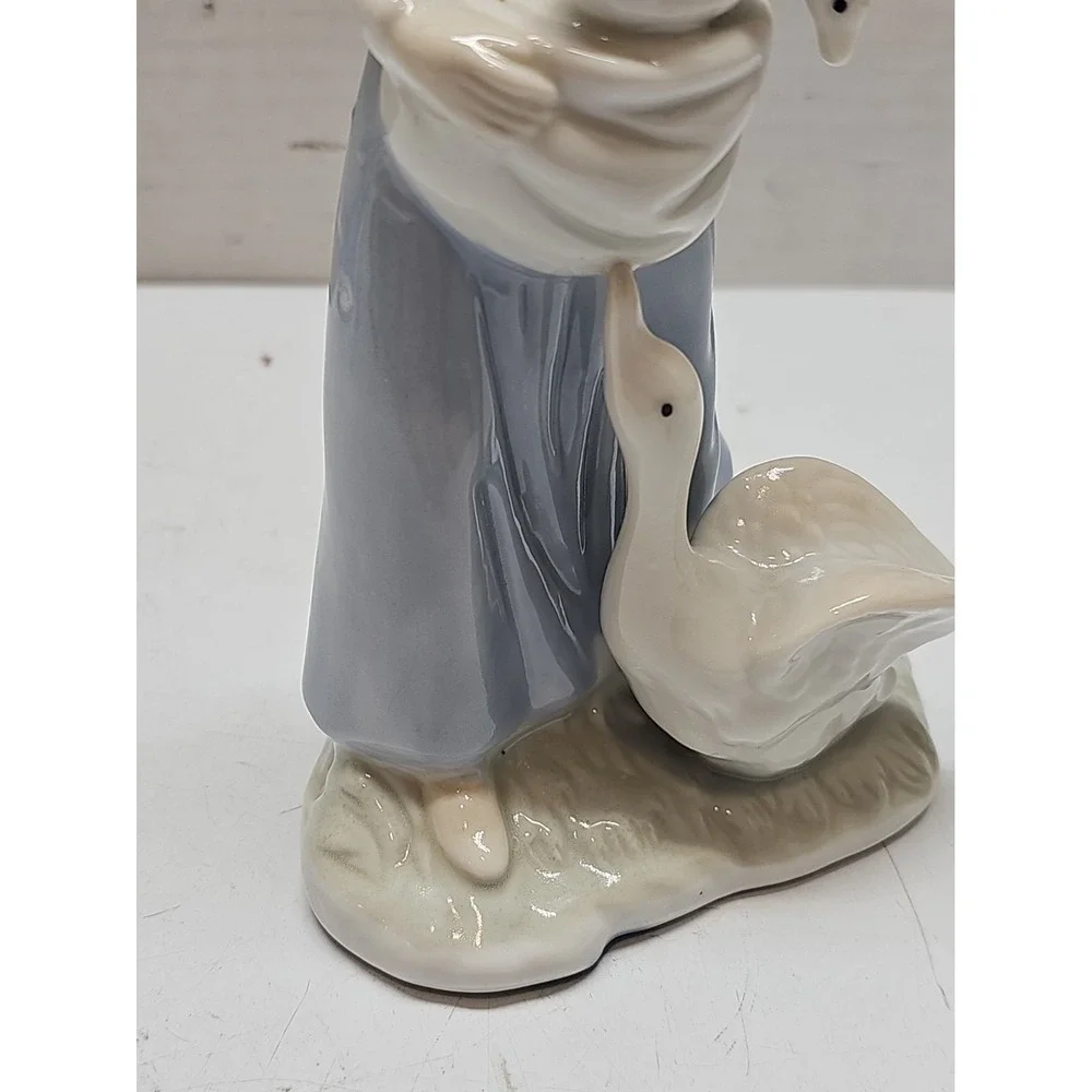 Porcelain Girl with goose‎ Shepherdess collectible figurine vintage